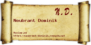 Neubrant Dominik névjegykártya